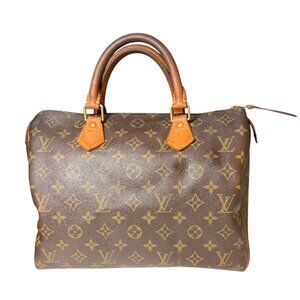 Vuitton Speedy 30 Classic Monogram Handbag Coated Canvas + Leather Satchel